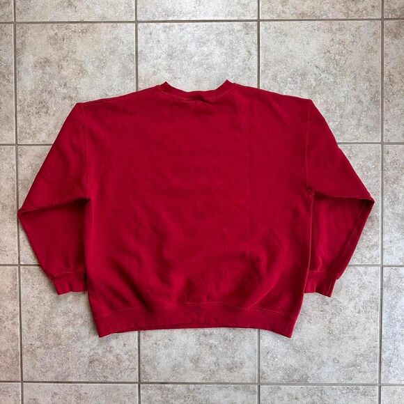 Women's Vintage 2000s Adidas Athletic Issue Red Sweatshirt XL - Picture 3 of 4